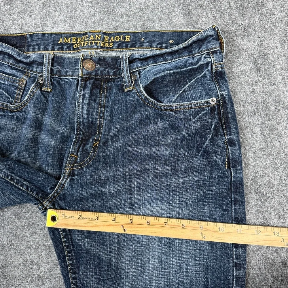 American‎ Eagle Original Straight Jeans Mens 32x32 Blue Medium Wash Denim